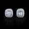 Cushion Cut Natural Diamond Earrings 14.13 carats F Color VS Clarity. 3.95 Carats Small Diamonds. Platinum. GIA