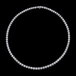 Diamond Tennis Necklace 27.48carats 18KWG. Color DE Clarity VVS/VS. GIA