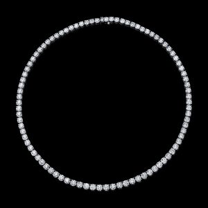 Diamond Tennis Necklace 27.48carats  18KWG. Color DE Clarity VVS/VS. GIA
