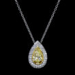 Yellow Diamond Pear Shape Pendant 4.19 carats 2 Carat halo Plat/18K Natural GIA