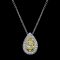 Yellow Diamond Pear Shape Pendant 4.19 carats 2 Carat halo Plat/18K Natural GIA