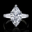 Marquise 8.01 carats Natural Diamond Engagement Ring 1.22 carats Tapered Baguette.Platinum. GIA