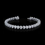 Diamond Heart Shape Tennis Bracelet 17.21 carats 18KWG. Color DE Clarity VVS/VS