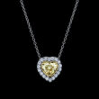 Yellow Diamond Heart Necklace 4.00 carats  0.75 Halo GIA Natural Diamond