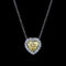 Yellow Diamond Heart Necklace 4.00 carats 0.75 Halo GIA Natural Diamond