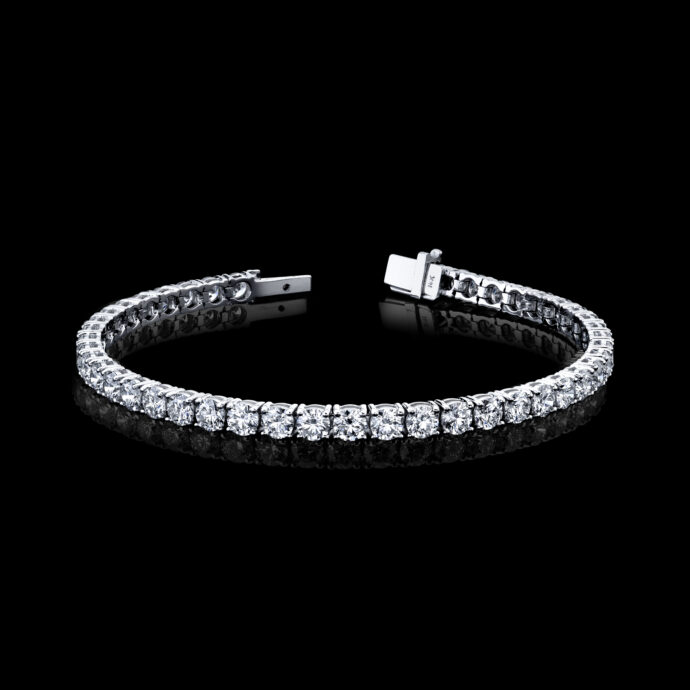 Diamond Lab Grown Tennis Bracelet 9.87carats 14KWG. Color DE Clarity VVS/VS
