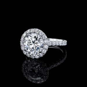 Diamond Engagement Ring 5.04 Carats Center E VS1. Lab Grown 1.50 cts Halo. IGI.