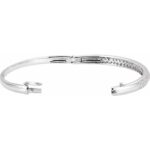 Diamond Bangle 1.50 Carats 7.0 inches 14K White Gold Bracelet