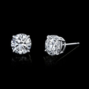 Diamond Stud Earrings 2.40 Carats Lab-Grown set in Platinum with IGI Certificate