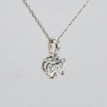 1.01 Carat D VS2 Diamond Pendant Set In 14K WG. Lab Grown. IGI  16”