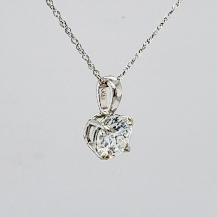 1.01 Carat D VS2 Diamond Pendant Set In 14K WG. Lab Grown. IGI  16”