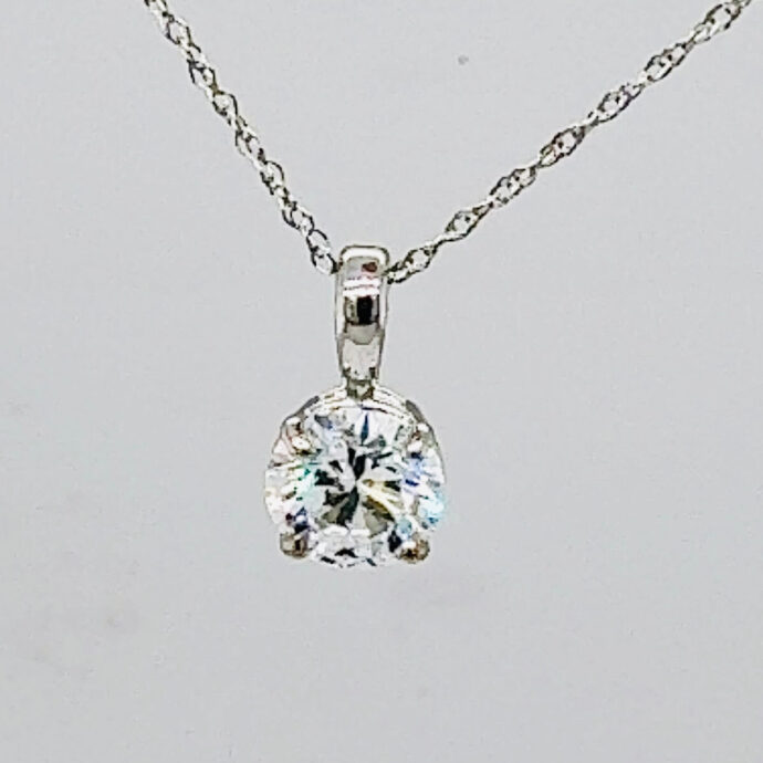 1.01 Carat D VS2 Diamond Pendant Set In 14K WG. Lab Grown. IGI  16”