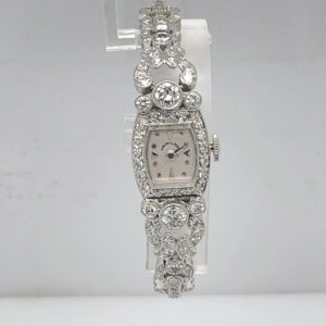 Antique Hamilton Diamond & Platinum Watch 3 carats Fine Diamonds 33.9 Grams