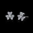 Diamond Flower Earrings 18K White Gold