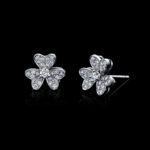Diamond Flower Earrings 18K White Gold