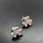 Diamond Flower Earrings 18K White Gold