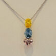 Diamond Necklace. Fancy Vivid Pink ,Blue,  and Yellow. 8.79 carats Lab Grown IGI