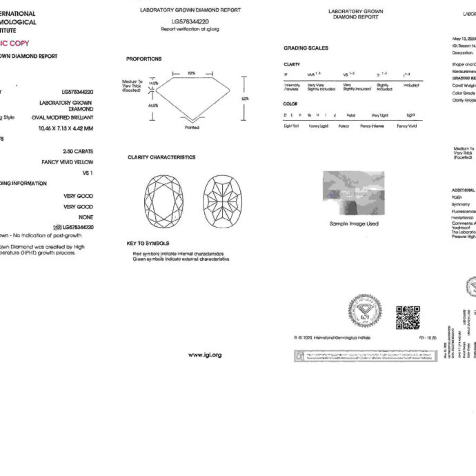 Diamond Necklace. Fancy Vivid Pink ,Blue, and Yellow. 8.79 carats Lab Grown IGI