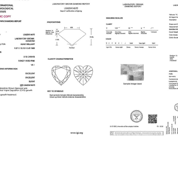 Diamond Necklace. Fancy Vivid Pink ,Blue, and Yellow. 8.79 carats Lab Grown IGI