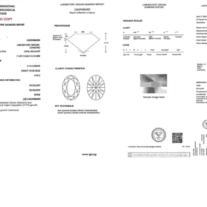 Diamond Necklace. Fancy Vivid Pink ,Blue, and Yellow. 8.79 carats Lab Grown IGI