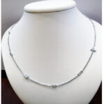 Diamond Station Necklace 4.77 Carats Set in Platinum 18.0 Inches Chain