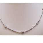 Diamond Station Necklace 4.77 Carats Set in Platinum 18.0 Inches Chain