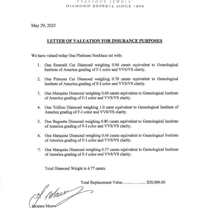 Diamond Station Necklace 4.77 Carats Set in Platinum 18.0 Inches Chain