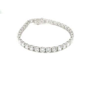 Diamond Tennis Bracelet 12.0 carats Lab-Grown in 14K White Gold