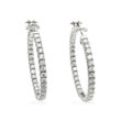 Natural Diamond Hoop Earrings 7.40 carats set in 18KWG D E Color VVS/VS Clarity
