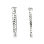 Natural Diamond Hoop Earrings 7.40 carats set in 18KWG D E Color VVS/VS Clarity