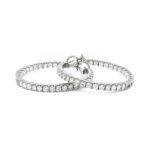 Natural Diamond Hoop Earrings 7.40 carats set in 18KWG D E Color VVS/VS Clarity