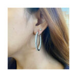 Natural Diamond Hoop Earrings 7.40 carats set in 18KWG D E Color VVS/VS Clarity