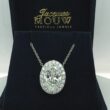 Oval Diamond Necklace 6.83 Carats Center 0.75 cts. Halo IGI Cert Plat Lab Grown