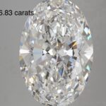 Oval Diamond Necklace 6.83 Carats Center 0.75 cts. Halo IGI Cert Plat Lab Grown