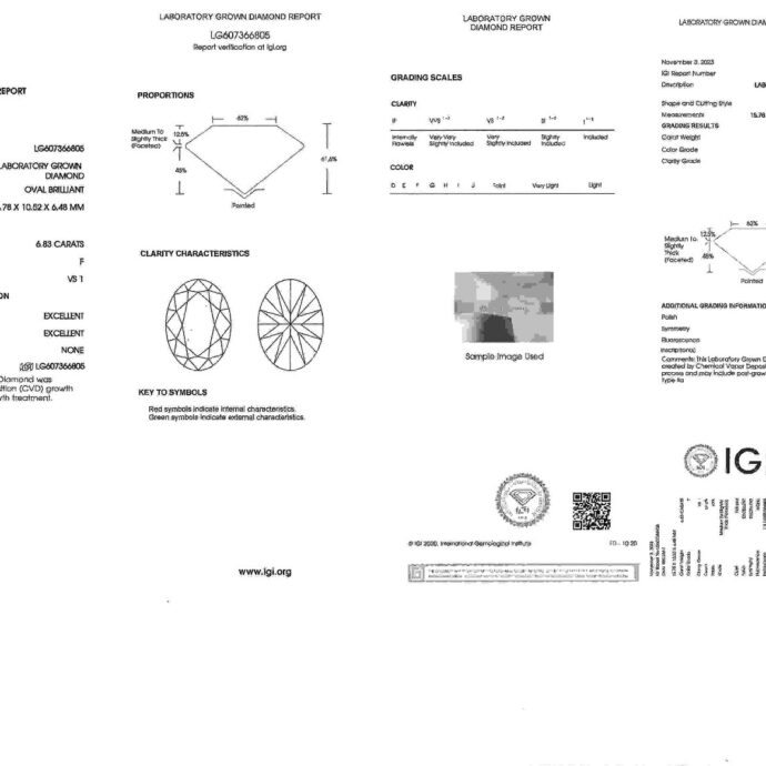 Oval Diamond Necklace 6.83 Carats Center 0.75 cts. Halo IGI Cert Plat Lab Grown