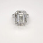 Diamond Emerald Cut and Baguette Ring. Total 4.31 cts. E VS1 Lab Grown IGI Cert