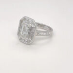 Diamond Emerald Cut and Baguette Ring. Total 4.31 cts. E VS1 Lab Grown IGI Cert