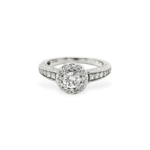 Diamond Engagement Ring 0.93 Carat Total Weight Set in 14K WG G VVS1 GIA