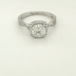 Natural Diamond Brilliant Engagement Ring 1.08 Carats GIA 0.30 Micro Pave. Plat