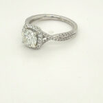 Natural Diamond Brilliant Engagement Ring 1.08 Carats GIA 0.30 Micro Pave. Plat