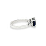 Blue Sapphire Lab Created 3.26 carats with Diamond 0.21 carat Platinum Ring