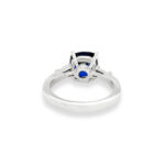 Blue Sapphire Lab Created 3.26 carats with Diamond 0.21 carat Platinum Ring