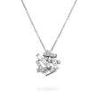 Diamond 1.50 Carat Geometric Necklace  Set in 18K White Gold 16" Pendant 20mm