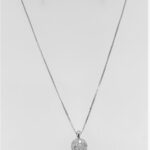 Diamond Ball Necklace 0.15 Carats Set In 18K White Gold 6.5mm