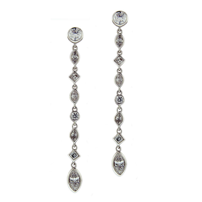 Diamond Drop Earrings 2.75 Carats Platinum