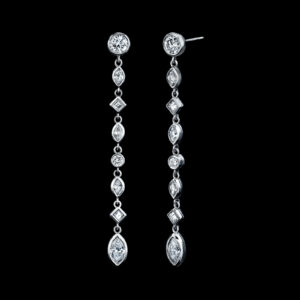 Diamond Drop Earrings 2.75 Carats Platinum