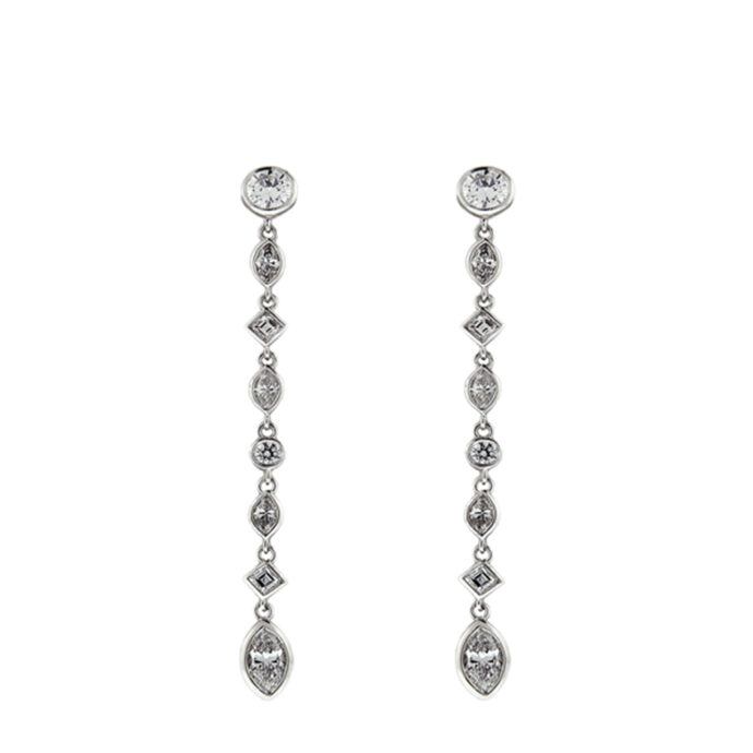 Diamond Drop Earrings 2.75 Carats Platinum