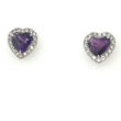 Diamond & Natural Heart Amethyst 2.24 Carats18K White Gold