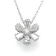 Natural Diamond Flower Necklace Pear and Rounds 2.59 Carats E-F Color GIA Certs.
