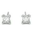 Princess cut Natural Diamond Stud Earrings 0.94 Carats 14K WG  4-Prong GIA Cert.